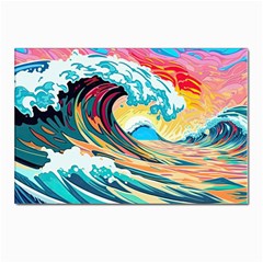 Ai Generated Waves Ocean Sea Tsunami Nautical Arts Postcard 4 x 6  (pkg Of 10) by Ravend