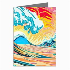 Ai Generated Waves Ocean Sea Tsunami Nautical Arts Greeting Cards (pkg Of 8) by Ravend