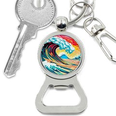 Ai Generated Waves Ocean Sea Tsunami Nautical Arts Bottle Opener Key Chain by Ravend