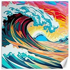 Ai Generated Waves Ocean Sea Tsunami Nautical Arts Canvas 12  X 12  by Ravend