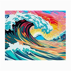 Ai Generated Waves Ocean Sea Tsunami Nautical Arts Small Glasses Cloth (2 Sides) by Ravend