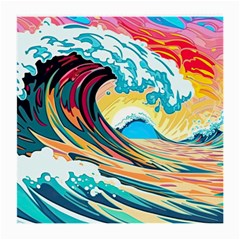 Ai Generated Waves Ocean Sea Tsunami Nautical Arts Medium Glasses Cloth (2 Sides) by Ravend