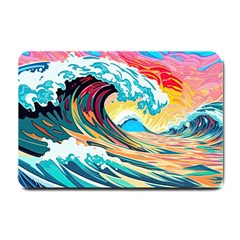 Ai Generated Waves Ocean Sea Tsunami Nautical Arts Small Doormat by Ravend