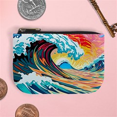 Ai Generated Waves Ocean Sea Tsunami Nautical Arts Mini Coin Purse by Ravend