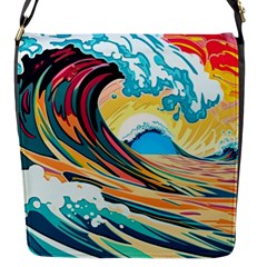 Ai Generated Waves Ocean Sea Tsunami Nautical Arts Flap Closure Messenger Bag (s) by Ravend