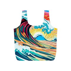 Ai Generated Waves Ocean Sea Tsunami Nautical Arts Full Print Recycle Bag (s) by Ravend