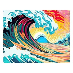 Ai Generated Waves Ocean Sea Tsunami Nautical Arts Premium Plush Fleece Blanket (large) by Ravend