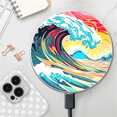 Ai Generated Waves Ocean Sea Tsunami Nautical Arts Wireless Fast Charger(white) by Ravend