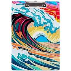 Ai Generated Waves Ocean Sea Tsunami Nautical Arts A4 Acrylic Clipboard by Ravend