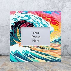 Ai Generated Waves Ocean Sea Tsunami Nautical Arts White Box Photo Frame 4  X 6  by Ravend