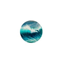 Ai Generated Waves Ocean Sea Tsunami Nautical Painting 1  Mini Magnets by Ravend