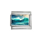 Ai Generated Waves Ocean Sea Tsunami Nautical Painting Italian Charm (9mm) Front