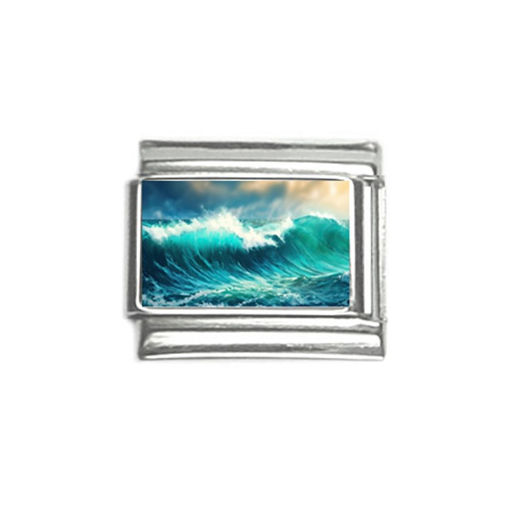 Ai Generated Waves Ocean Sea Tsunami Nautical Painting Italian Charm (9mm)