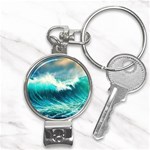 Ai Generated Waves Ocean Sea Tsunami Nautical Painting Nail Clippers Key Chain Front