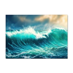 Ai Generated Waves Ocean Sea Tsunami Nautical Painting Sticker A4 (10 Pack) by Ravend