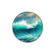 Ai Generated Waves Ocean Sea Tsunami Nautical Painting Hat Clip Ball Marker (4 Pack) by Ravend