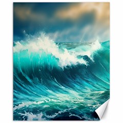 Ai Generated Waves Ocean Sea Tsunami Nautical Painting Canvas 16  X 20  by Ravend