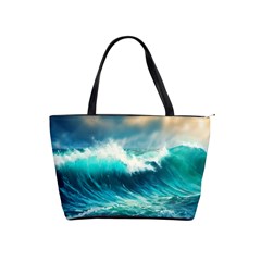 Ai Generated Waves Ocean Sea Tsunami Nautical Painting Classic Shoulder Handbag by Ravend