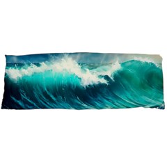 Ai Generated Waves Ocean Sea Tsunami Nautical Painting Body Pillow Case (dakimakura) by Ravend