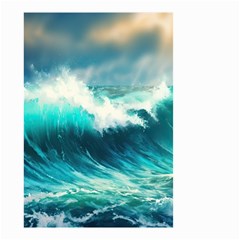 Ai Generated Waves Ocean Sea Tsunami Nautical Painting Small Garden Flag (two Sides) by Ravend