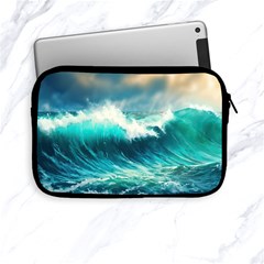 Ai Generated Waves Ocean Sea Tsunami Nautical Painting Apple Ipad Mini Zipper Cases by Ravend