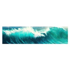 Ai Generated Waves Ocean Sea Tsunami Nautical Painting Oblong Satin Scarf (16  X 60 ) by Ravend