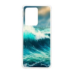 Ai Generated Waves Ocean Sea Tsunami Nautical Painting Samsung Galaxy S20 Ultra 6 9 Inch Tpu Uv Case by Ravend