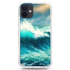 Ai Generated Waves Ocean Sea Tsunami Nautical Painting Iphone 12 Mini Tpu Uv Print Case	 by Ravend