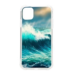 Ai Generated Waves Ocean Sea Tsunami Nautical Painting Iphone 11 Tpu Uv Print Case by Ravend