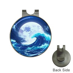 Ai Generated Waves Ocean Sea Tsunami Nautical Blue Hat Clips With Golf Markers by Ravend