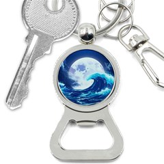 Ai Generated Waves Ocean Sea Tsunami Nautical Blue Bottle Opener Key Chain by Ravend