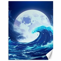 Ai Generated Waves Ocean Sea Tsunami Nautical Blue Canvas 36  X 48  by Ravend