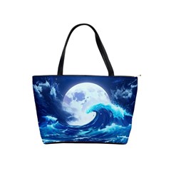 Ai Generated Waves Ocean Sea Tsunami Nautical Blue Classic Shoulder Handbag by Ravend