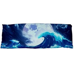 Ai Generated Waves Ocean Sea Tsunami Nautical Blue Body Pillow Case (dakimakura) by Ravend