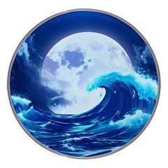 Ai Generated Waves Ocean Sea Tsunami Nautical Blue Wireless Fast Charger(white) by Ravend