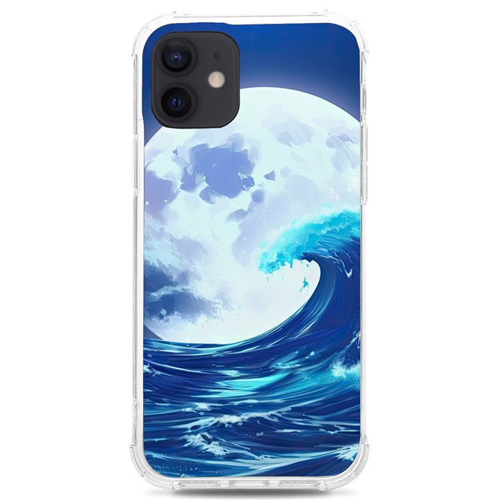 Ai Generated Waves Ocean Sea Tsunami Nautical Blue iPhone 12/12 Pro TPU UV Print Case