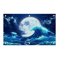 Ai Generated Waves Ocean Sea Tsunami Nautical Blue Banner And Sign 5  X 3  by Ravend