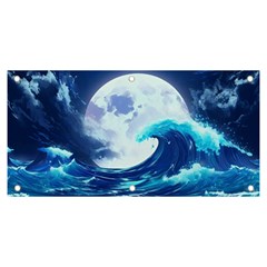 Ai Generated Waves Ocean Sea Tsunami Nautical Blue Banner And Sign 6  X 3  by Ravend