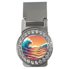 Ai Generated Waves Ocean Sea Tsunami Nautical Art Nature Money Clips (cz)  by Ravend