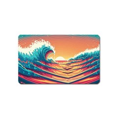 Ai Generated Waves Ocean Sea Tsunami Nautical Art Nature Magnet (name Card) by Ravend