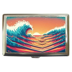 Ai Generated Waves Ocean Sea Tsunami Nautical Art Nature Cigarette Money Case by Ravend