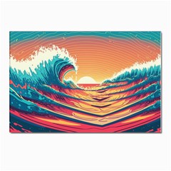 Ai Generated Waves Ocean Sea Tsunami Nautical Art Nature Postcard 4 x 6  (pkg Of 10) by Ravend