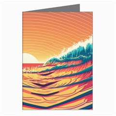 Ai Generated Waves Ocean Sea Tsunami Nautical Art Nature Greeting Cards (pkg Of 8) by Ravend