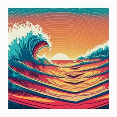 Ai Generated Waves Ocean Sea Tsunami Nautical Art Nature Medium Glasses Cloth (2 Sides) by Ravend