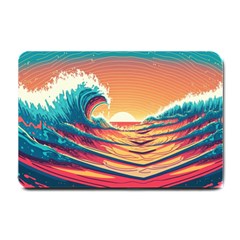 Ai Generated Waves Ocean Sea Tsunami Nautical Art Nature Small Doormat by Ravend