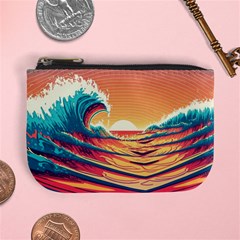 Ai Generated Waves Ocean Sea Tsunami Nautical Art Nature Mini Coin Purse by Ravend