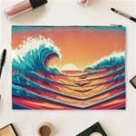 Ai Generated Waves Ocean Sea Tsunami Nautical Art Nature Cosmetic Bag (XL) Back