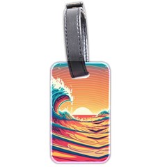 Ai Generated Waves Ocean Sea Tsunami Nautical Art Nature Luggage Tag (two Sides) by Ravend