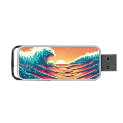 Ai Generated Waves Ocean Sea Tsunami Nautical Art Nature Portable Usb Flash (one Side) by Ravend