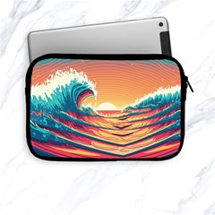 Ai Generated Waves Ocean Sea Tsunami Nautical Art Nature Apple Ipad Mini Zipper Cases by Ravend